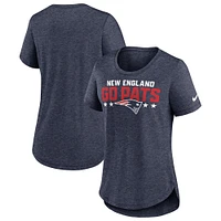 T-shirt à trois mélanges mode locale des Patriots de la Nouvelle-Angleterre Nike pour femme, bleu marine chiné