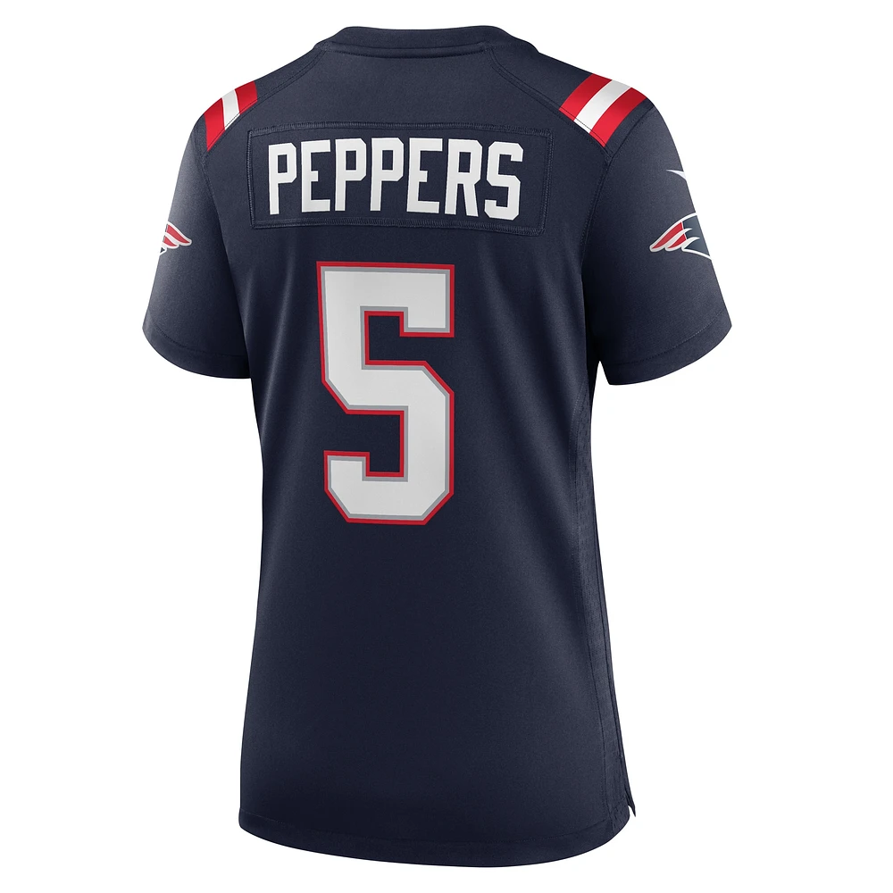 Maillot de joueur des New England Patriots Nike Jabrill Peppers pour femme, bleu marine