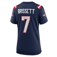 Maillot de match Nike Jacoby Brissett bleu marine des New England Patriots pour femme