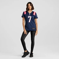 Maillot de match Nike Jacoby Brissett bleu marine des New England Patriots pour femme