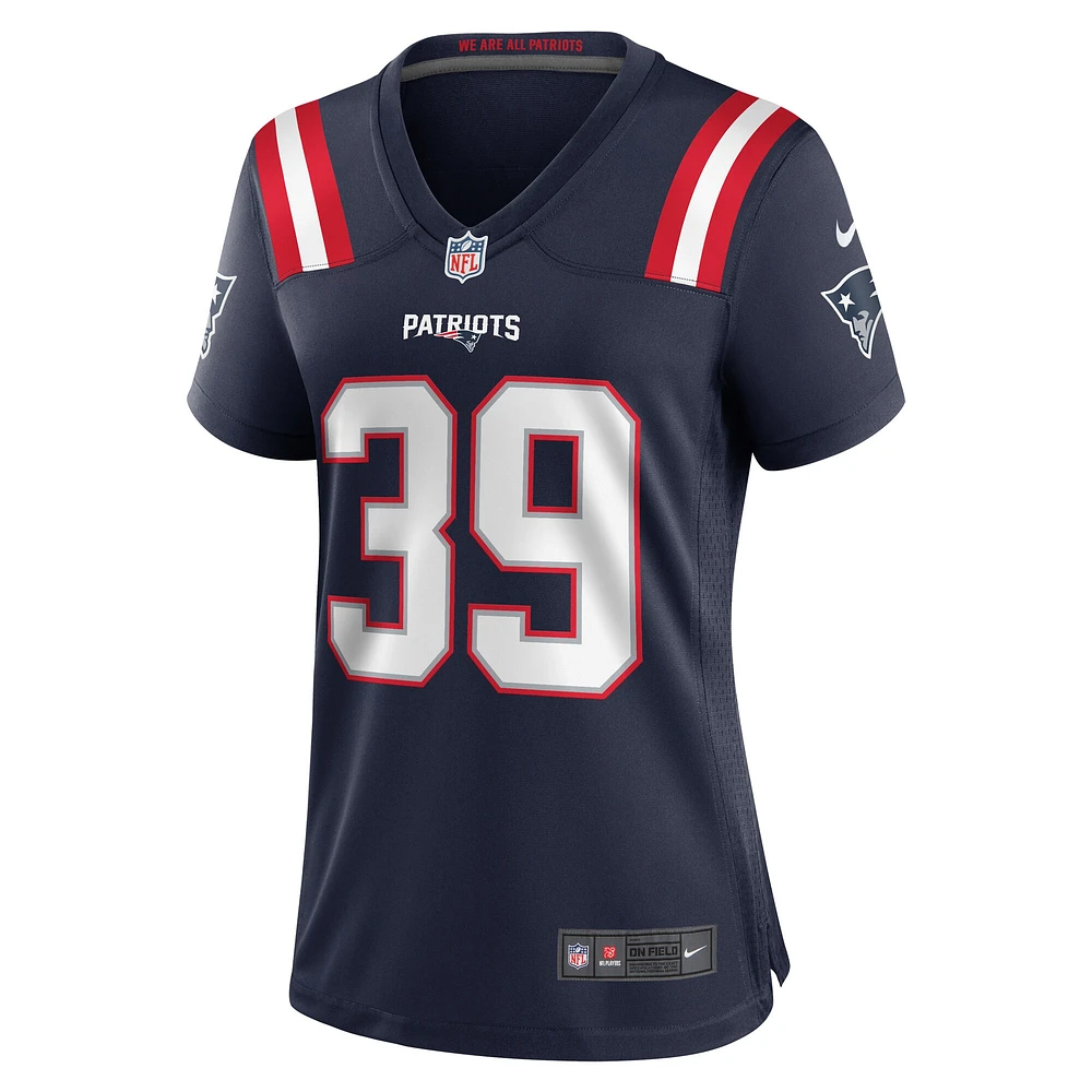 Maillot de match l'équipe Nike Jamycal Hasty Navy New England Patriots pour femme