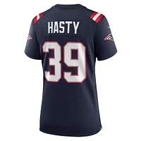 Maillot de match l'équipe Nike Jamycal Hasty Navy New England Patriots pour femme