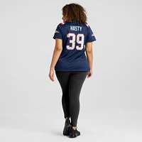 Maillot de match l'équipe Nike Jamycal Hasty Navy New England Patriots pour femme