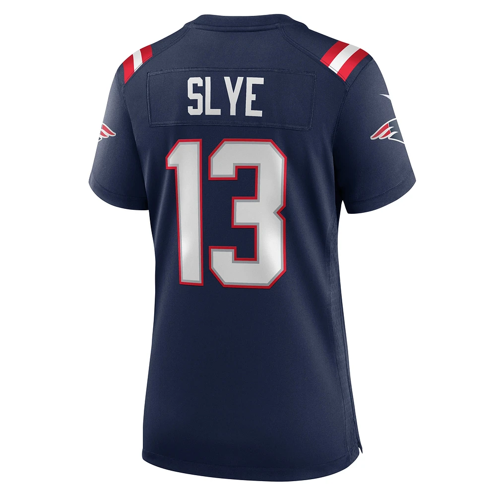 Maillot de match Nike Joey Slye bleu marine des New England Patriots pour femme