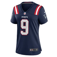 Maillot de match Nike Kayshon Boutte bleu marine pour femme des New England Patriots