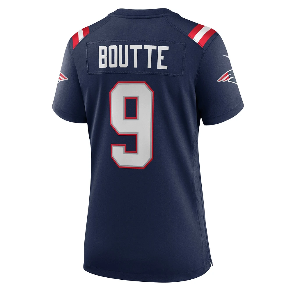 Maillot de match Nike Kayshon Boutte bleu marine pour femme des New England Patriots