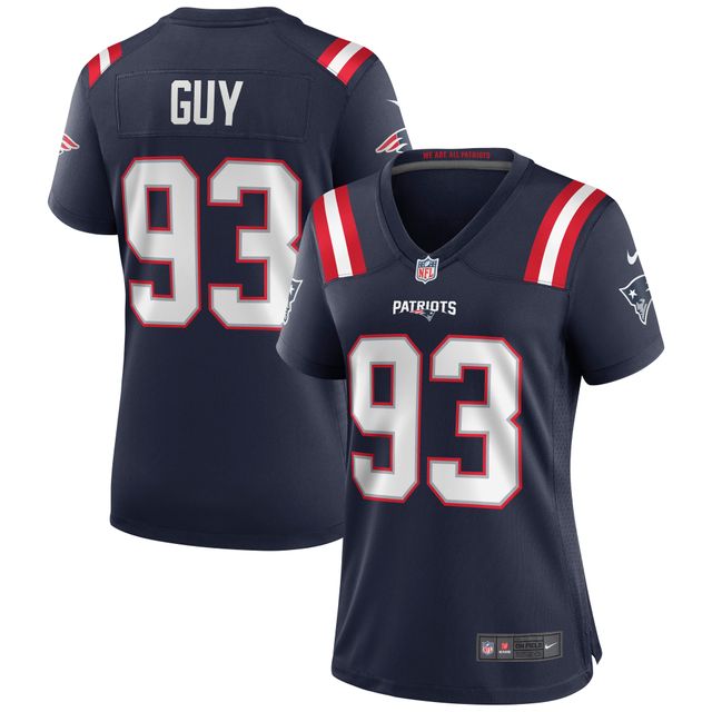 Maillot de match Nike Lawrence Guy des New England Patriots pour femme, bleu marine