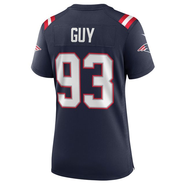 Maillot de match Nike Lawrence Guy des New England Patriots pour femme, bleu marine