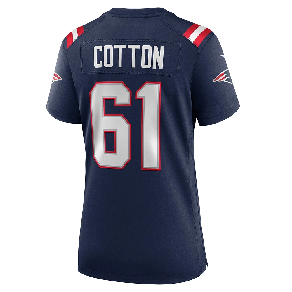 Maillot de match Nike Lester Cotton Sr. Navy New England Patriots pour femme