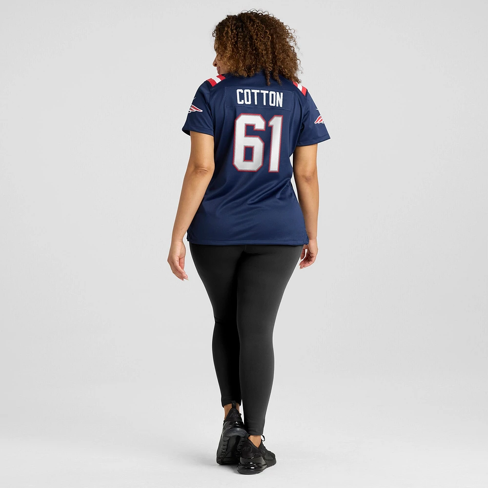 Maillot de match Nike Lester Cotton Sr. Navy New England Patriots pour femme