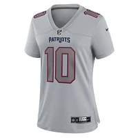 maillot Nike Mac Jones pour femme, gris, New England Patriots Atmosphere Fashion Game,