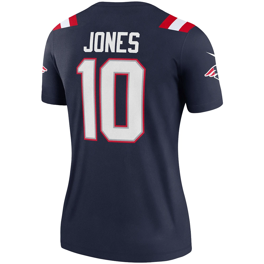 Haut Nike Mac Jones pour femme, bleu marine, Legend Player Performance des New England Patriots