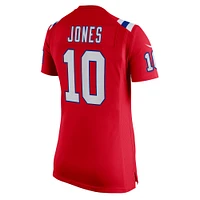 Maillot de match Nike Mac Jones rouge des New England Patriots pour femme