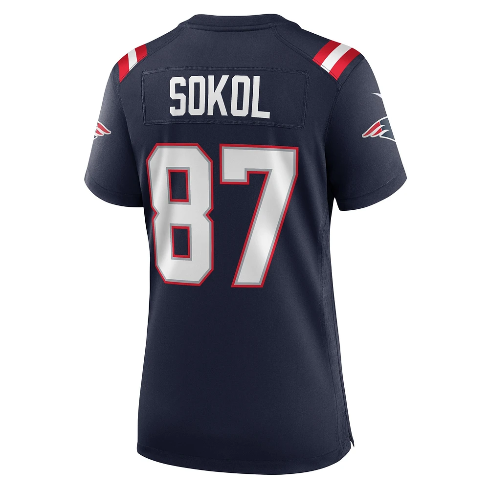 Women's Nike Matt Sokol Navy New England Patriots Game Player Jersey
