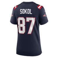 Women's Nike Matt Sokol Navy New England Patriots Game Player Jersey