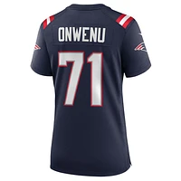 Maillot de match l'équipe Nike Mike Onwenu des New England Patriots pour femme, bleu marine