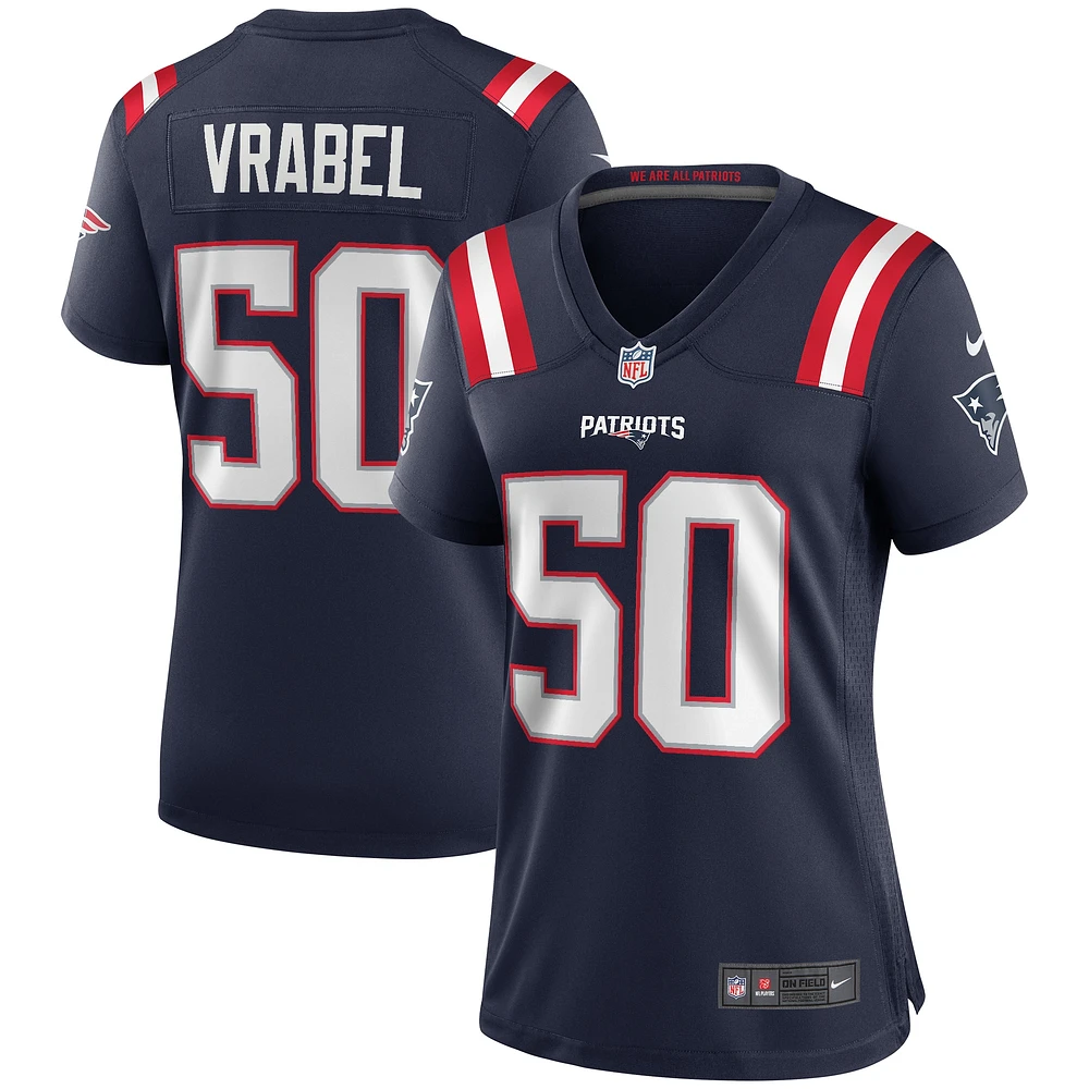 Maillot de joueur retraité Nike Mike Vrabel bleu marine des New England Patriots pour femme