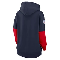 Women's Nike Navy New England Patriots 2024 Sideline Essential Fleece Pullover Hoodie