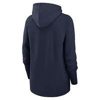 Women's Nike  Navy New England Patriots Asymmetrical Raglan Full-Zip Hoodie