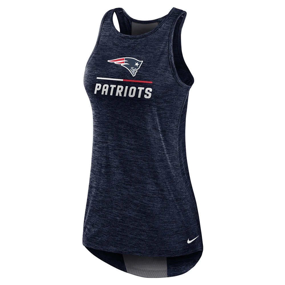 Women's Nike Navy New England Patriots High Neck Performance Tank Top