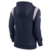 Women's Nike Navy New England Patriots Sideline Stack Performance Pullover Hoodie