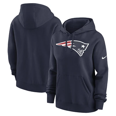 Sweat à capuche en polaire Nike bleu marine avec logo de l'équipe New England Patriots pour femme