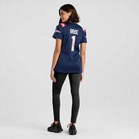 Maillot de match des New England Patriots Nike numéro 1 Bride pour femme, bleu marine