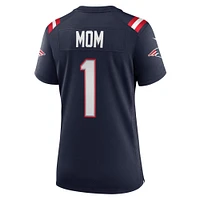 Maillot de match des New England Patriots Nike numéro 1 Mom bleu marine pour femme