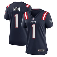 Maillot de match des New England Patriots Nike numéro 1 Mom bleu marine pour femme