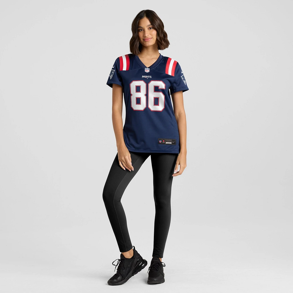 Maillot de match l'équipe Nike Pharaoh marron marine des New England Patriots pour femme