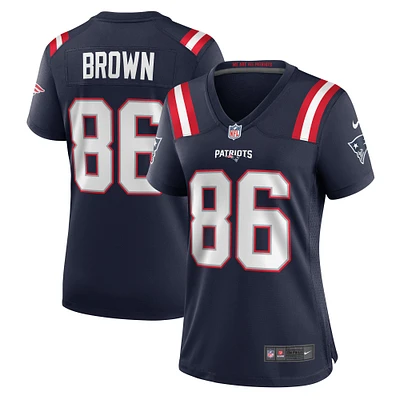 Maillot de match l'équipe Nike Pharaoh marron marine des New England Patriots pour femme