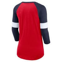 Women's Nike Red/Navy New England Patriots Football Pride Slub - 3/4 Raglan Sleeve T-Shirt