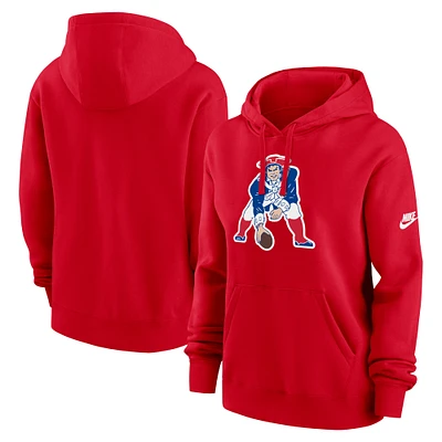 Sweat à capuche en polaire Nike New England Patriots Club pour femme Rouge