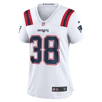 Maillot de joueur des New England Patriots Nike Rhamondre Stevenson pour femme, blanc