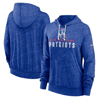 Women's Nike  Royal New England Patriots Rewind Gym Vintage Lightweight Pullover Hoodie