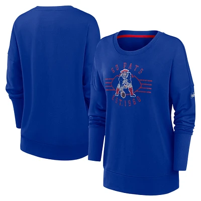 Sweat-shirt à enfiler Nike Royal New England Patriots Rewind Playback Icon Performance pour femme