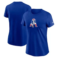 Women's Nike Royal New England Patriots Throwback Primary Logo T-Shirt