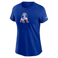 Women's Nike Royal New England Patriots Throwback Primary Logo T-Shirt