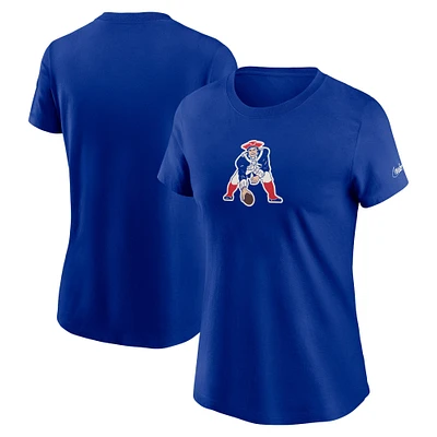 Women's Nike Royal New England Patriots Throwback Primary Logo T-Shirt