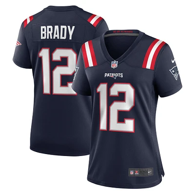 Maillot de match à la retraite des Patriots Nouvelle-Angleterre Nike Tom Brady pour femme, bleu marine