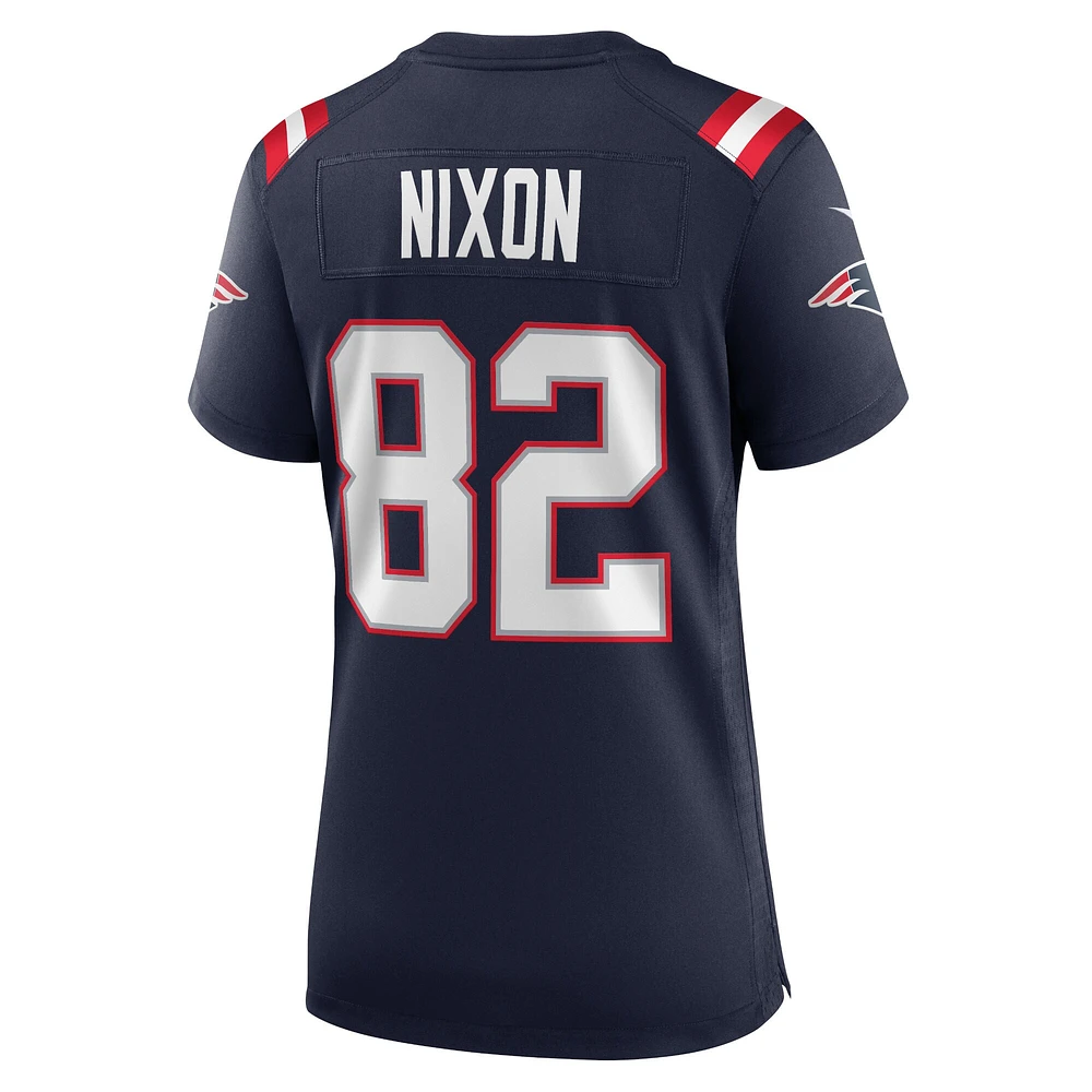 Maillot de match joueur des New England Patriots Nike Tre Nixon pour femme, bleu marine