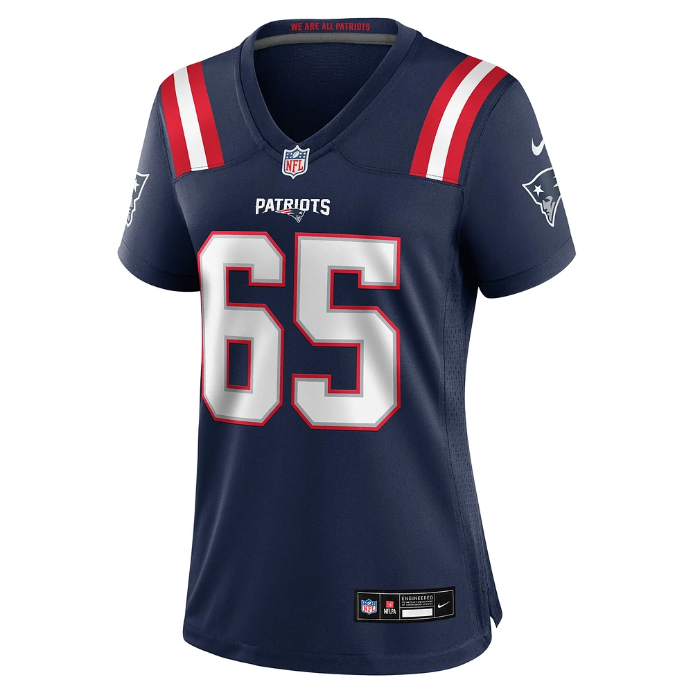 Maillot de match Nike Tyrese Robinson bleu marine pour femme des New England Patriots