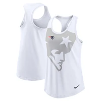 Women's Nike White New England Patriots Tri-Blend Racerback Scoop Neck Tank Top