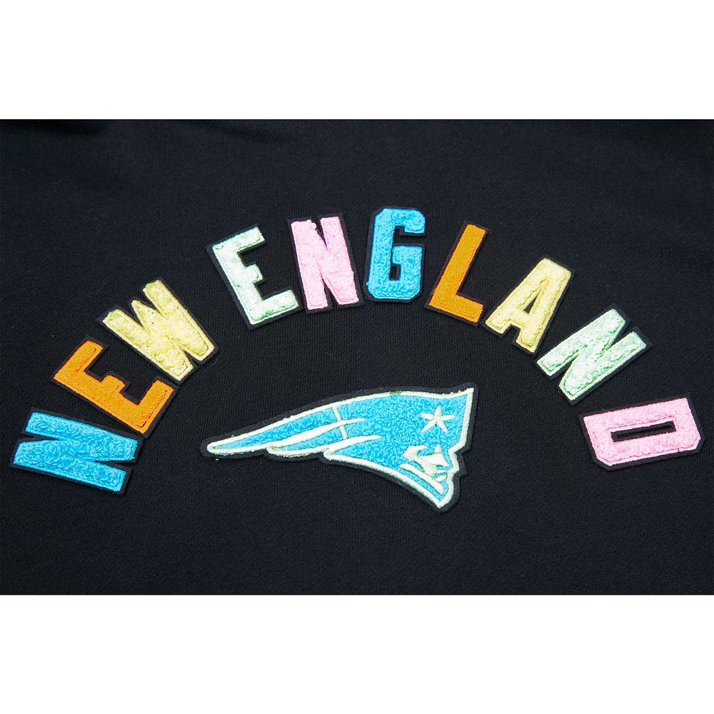 Sweat à capuche en molleton néon Pro Standard New England Patriots pour femme, noir