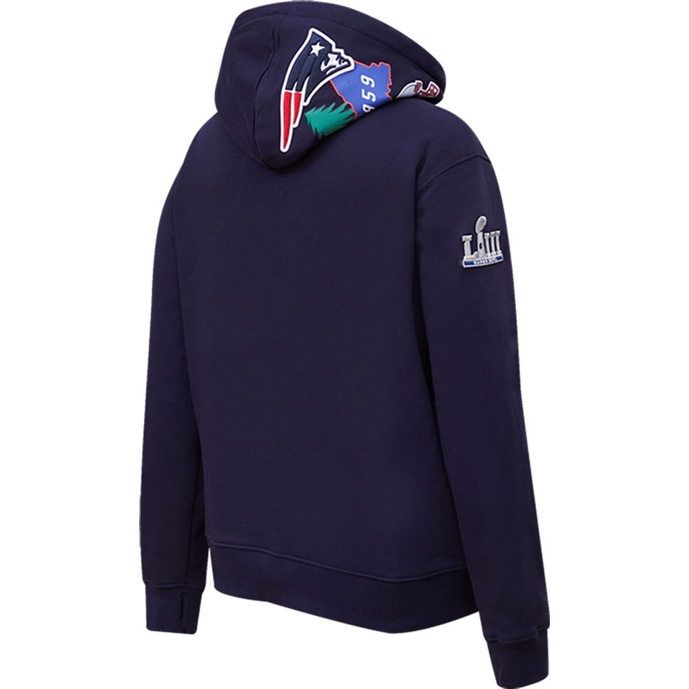 Women's Pro Standard Navy New England Patriots Local Patch Pullover Hoodie