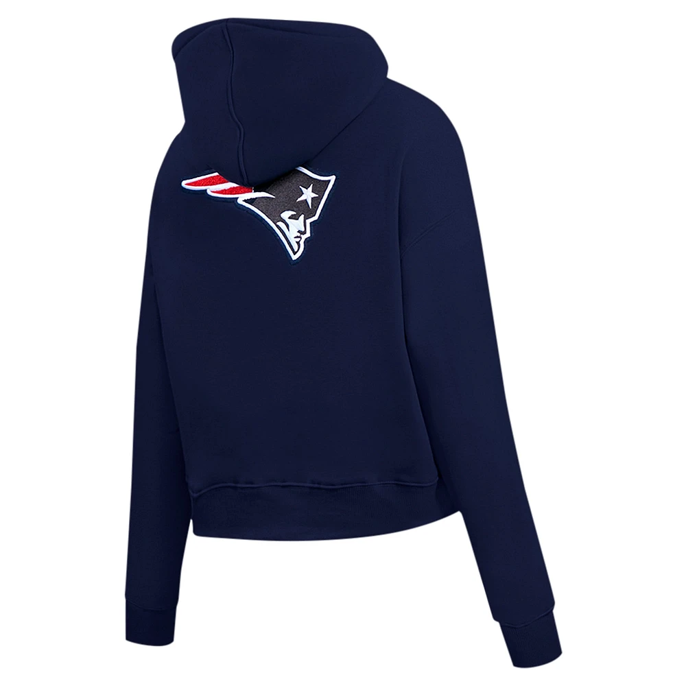 Women's Pro Standard Navy New England Patriots Split Logo Full-Zip Hoodie