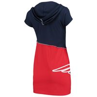 Women's Refried Apparel Navy/Red New England Patriots Sustainable Hooded  Mini Dress