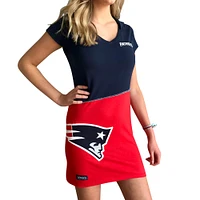 Women's Refried Apparel Navy/Red New England Patriots Sustainable Hooded Mini Dress
