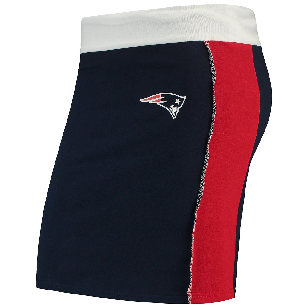 Jupe courte durable des New England Patriots de Refried Apparel pour femme, bleu marine