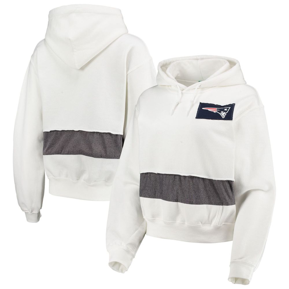 Women's Refried Apparel White New England Patriots Sustainable Crop Dolman Pullover Hoodie